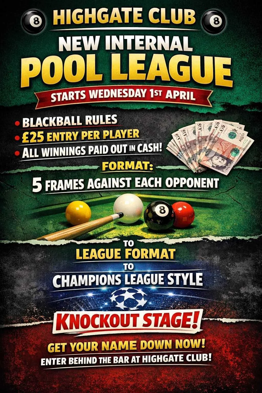 New Internal Pool League