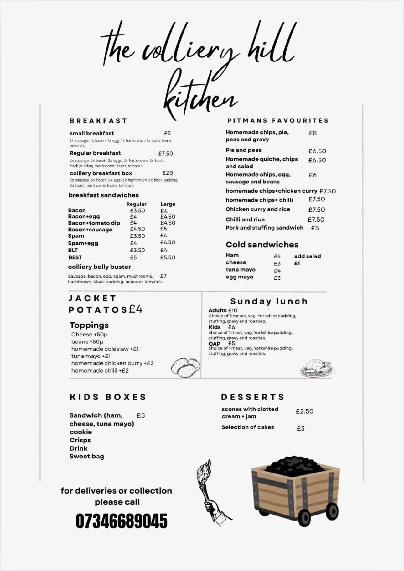 Colliery Hill Kitchen Menu